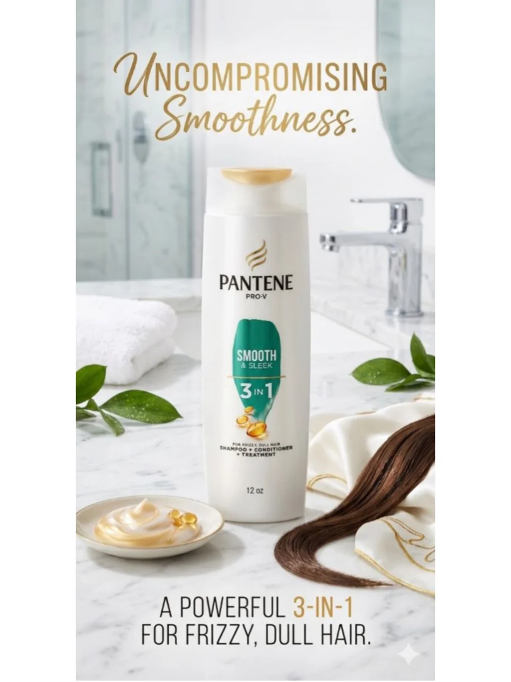 PANTENE Pro-V SMOOTH & SLEEK SHAMPOO 12 Oz NEW OLD STOCK 0% PARABEN COLORANTS